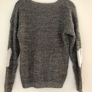 Grey Sweater with Heart Patches